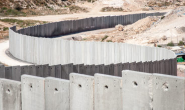 The separation or security wall between Gaza and Israel.