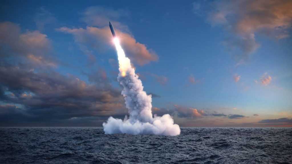 The launch of a ballistic missile from under water