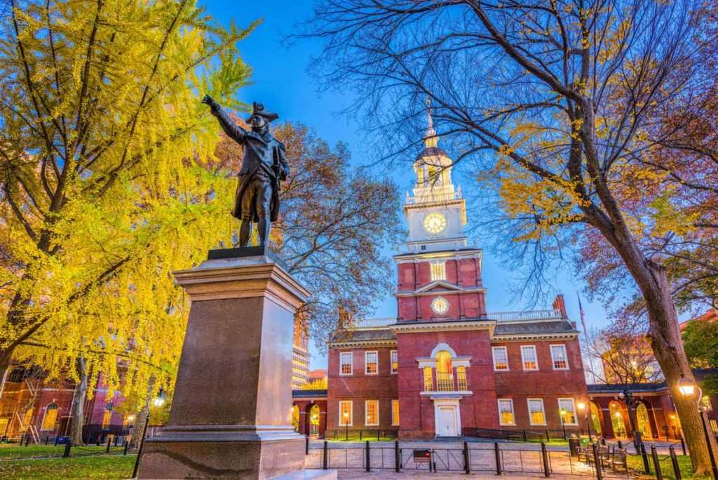 Philadelphia, Pennsylvania, USA at Independence Hall.