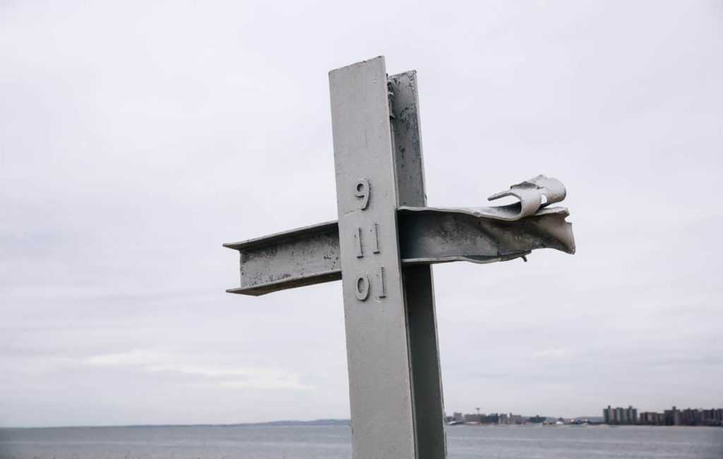 9/11 Memorial In Breezy Point New YorkCross at the 9/11 memorial in Breezy Point New York. Cross is from steel from the World Trade Center.