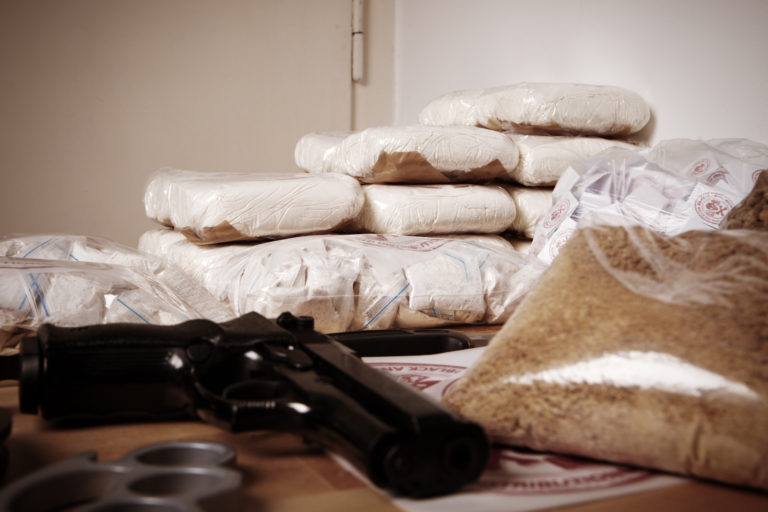Drug criminality - packages and dozens of drugs and raw opium