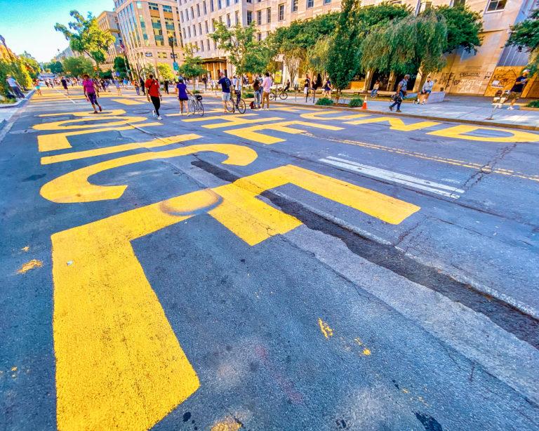 Black Live Matter Plaza, Washington, DC - today with military vehicles removed
