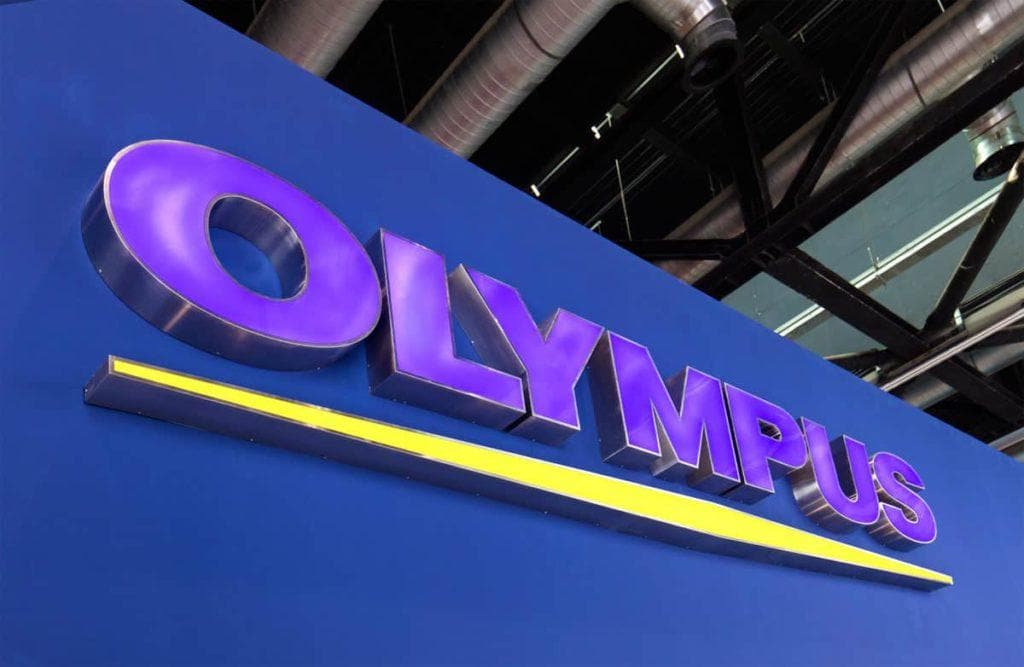 BEIJING, CHINA- AUGUST 19, 2017: Olympus sign; Olympus is a Corporation established in 1919 which business lines are Manufacture and sales of precision machineries and instruments