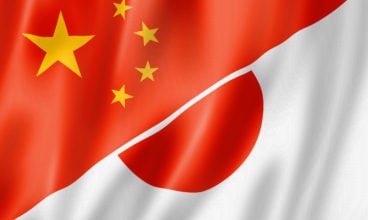 China and Japan flag