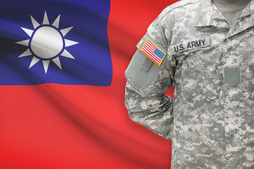 American soldier with flag - Republic of China - Taiwan