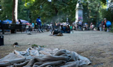 Black Lives Matter, Park setting during Portland, Oregon protests, riots (PDX)