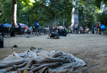 Black Lives Matter, Park setting during Portland, Oregon protests, riots (PDX)